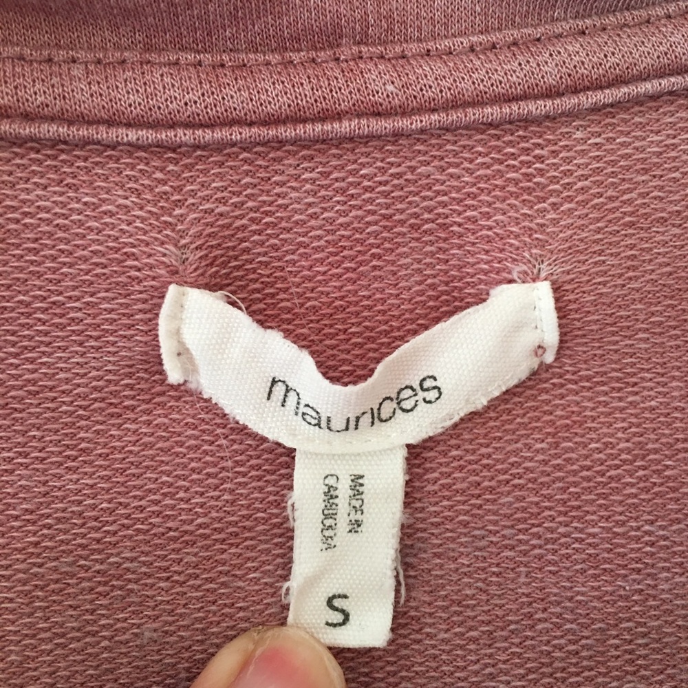 MAURICES Color Block Pink Drawstring Pullover - Picture 2 of 3